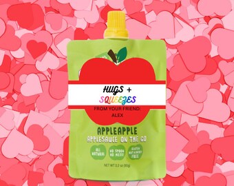 Umarmungen und Squeezes, Apfelsauce Valentinstag, Valentinstag Valentinstag, Apfelmus Tag, Valentinstag im Klassenzimmer, Valentinstag Karten im Kinderzimmer, Individuell