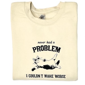Embroidered Cat Sweatshirt, Funny Cat Sweatshirt , Kitty Crewneck Sweatshirt, Kitten Shirt