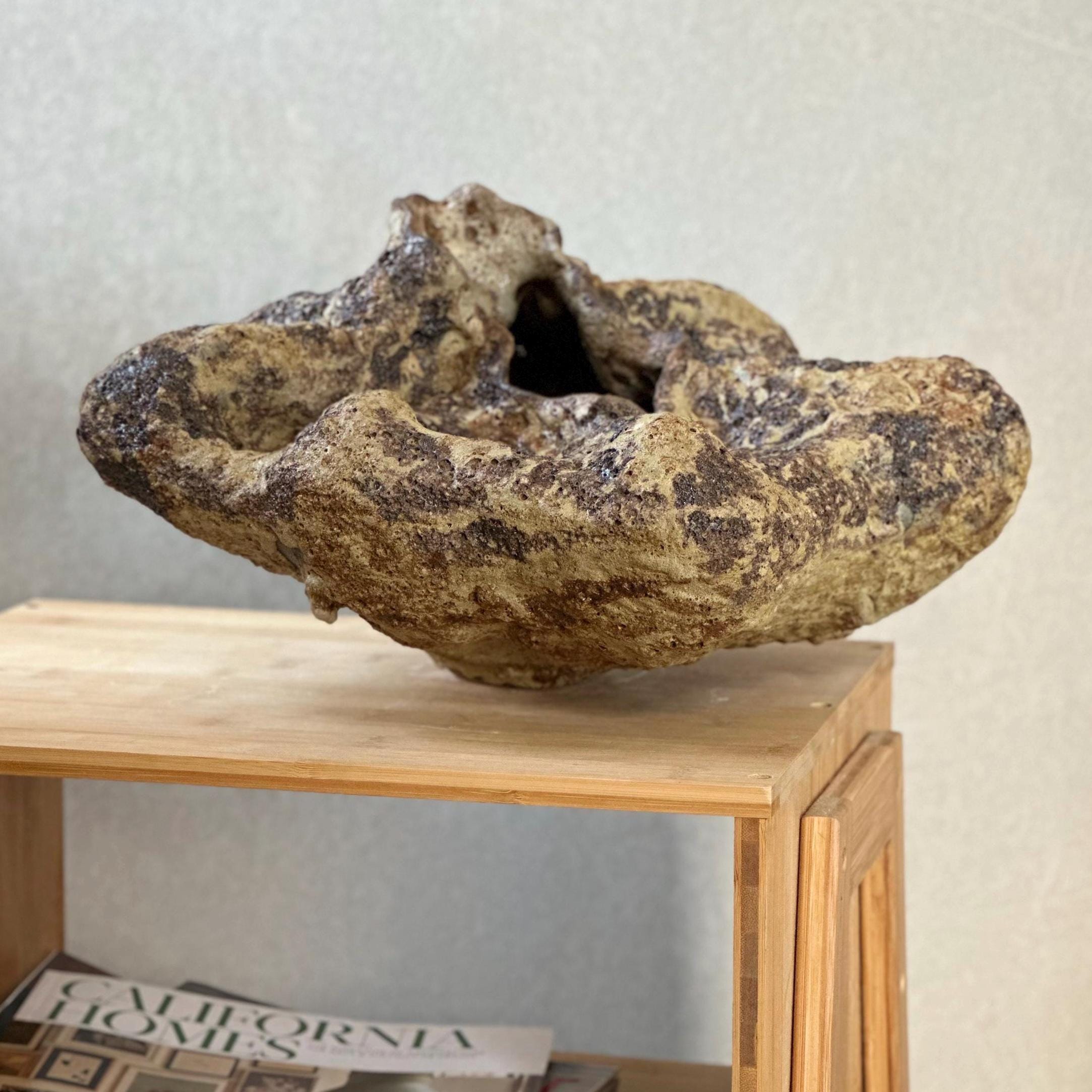 Centerpiece Textured Ceramic Vase for interior | Flower vase | Vase Organic for bouquets | Wabi-Sabi Rock Home Decor