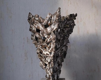 Extra Large Sculptural Ceramic Vessel | Fragmented Statement Art Object for Loft, Japandi, Brutalism