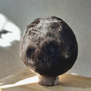 11‘’ Smoky Vessel | Pit-Fired Ceramic Art Object | Wabi-Sabi Handmade Vase | Organic Interior Sculpture | Rustic Modern | Brutalist art