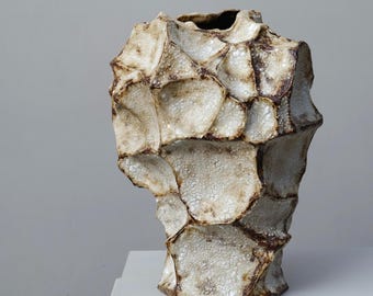 Ceramic Sculptural Vase, Organic Statement Art Object, Wabi Sabi Centrepiece, Japandi Modern Decor