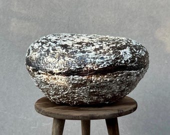 Sculptural Ceramic Vase | Texture Brutalist style– Black & White Statement Interior Piece | Ceramic Art Object | Statement Decor | Wabi Sabi