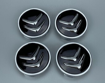 Set of 4 Citroen Wheel Centre caps in Gloss Black C1 C3 C4 DS3 60mm 9406H6
