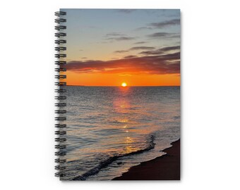 Sunset Beach spiraal notitieboek | Gelinieerd dagboek