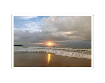 Sticker golven van het strand van de zonsondergang | Kiss-cut sticker