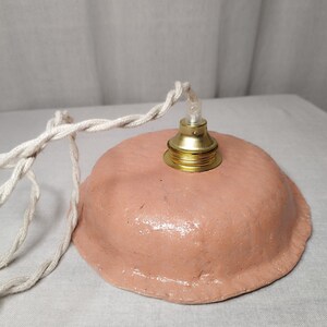 suspension, en plafonnier ou en baladeuse, forme chapeau, vieux rose effet granulé MM baladeuse beige 2m