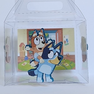 Bluey Acetate Gable Box Bluey favor box Bluey and Bingo Birthday Box Bluey Birthday Bluey Party Deco