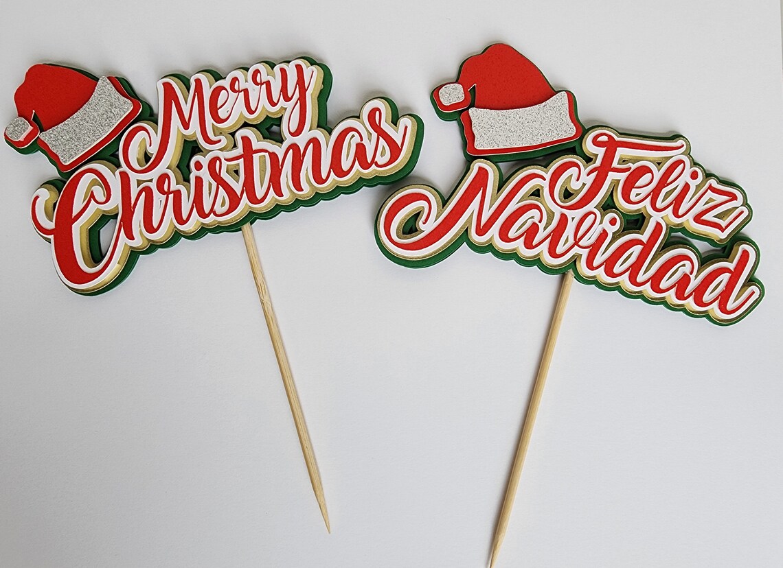 ScrapCooking Merry Christmas LED Cake Topper - Wooden Decoration With Lights, 12.5x14 Cm