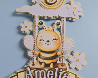 Bee Cake Topper Bumblebee Cake Topper Little Bee Cake Topper Bee-utiful Cake Topper Little Bee Cake Topper Bee-Day Cake Topper