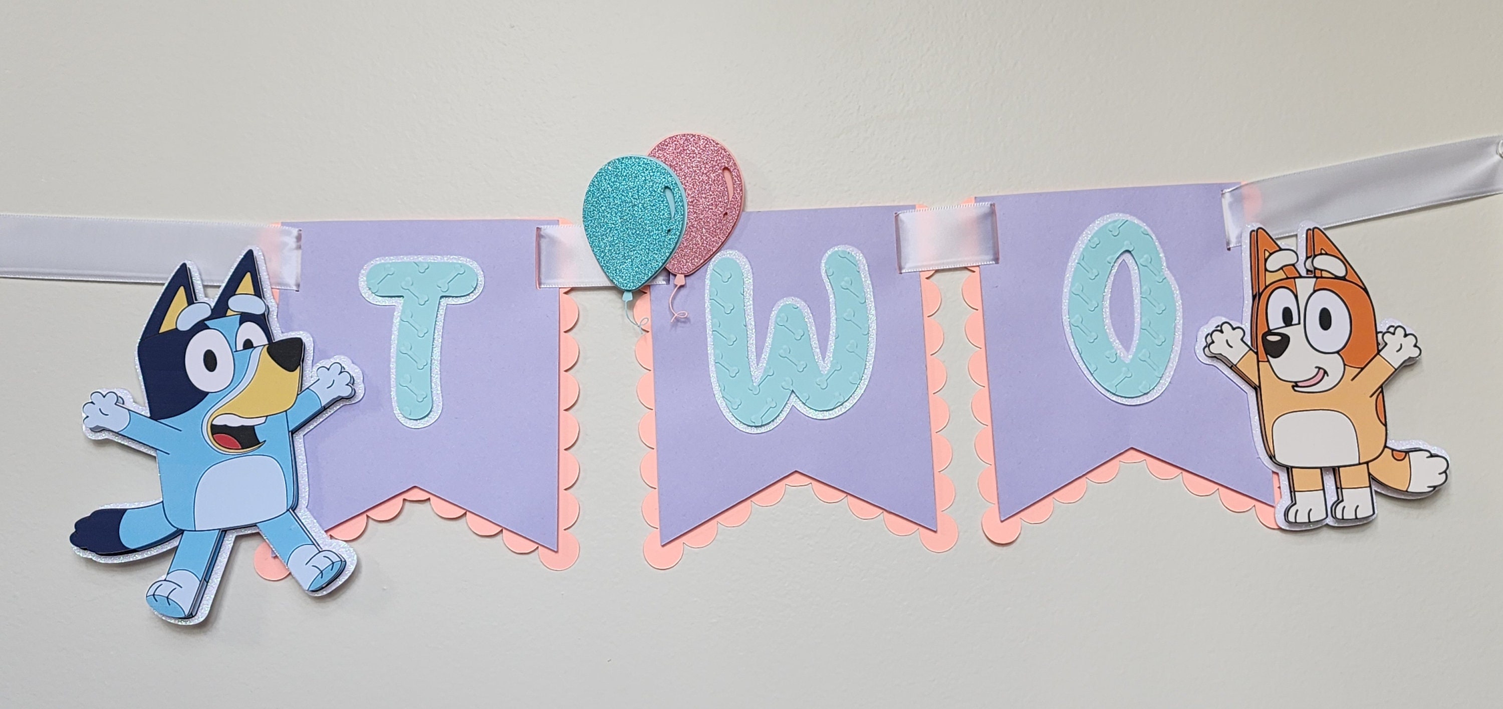 Bluey Two High Chair Banner – Bluey and Bingo Party Decor