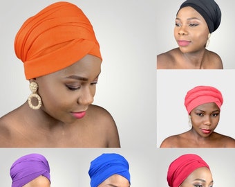 PRE-TIED HEADWRAP/ Pre-Tied Turban/Boho Chic/ Turban/ Pre Tied Headwrap/ Boho Headwrap/ Alopecia Cap/ Chemo Cap/ Large Turban