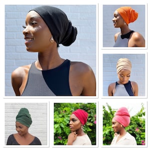 PRE-TIED HEADWRAP/ Pre-Tied Turban/Boho Chic/ Turban/ Pre Tied Headwrap/ Boho Headwrap/ Alopecia Cap/ Chemo Cap/ Large Turban