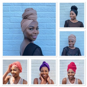 Self-Tied Stretch Cotton Headwrap, headwrap, wrap, wraps, self-tied, styles