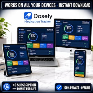 Medication Tracker App, Offline Pill Reminder, Private Health Log (PC Mac iPhone iPad)