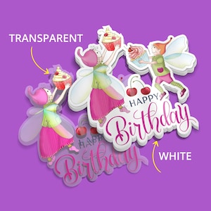 Birthday Sticker Girl Party Decor Fairy Princess Birthday Stickers for Party Goodie Bags Decal Gift Wrapping Idea for Children Celebration