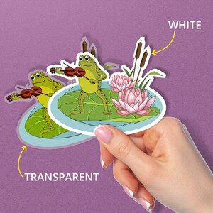 Frog with Violin Stickers: Playroom Nursery Wall Decals