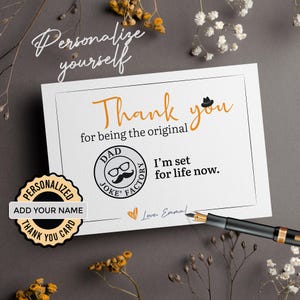 Cartes de voeux personnalisées pour papa Carte de remerciement pour papa Blagues Carte de remerciement parents Fête des pères Carte postale amusante Meilleur cadeau papa personnalisé