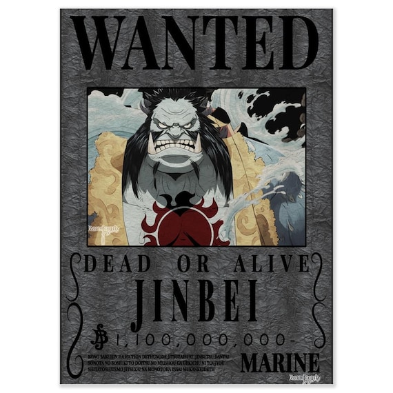 Jinbei One Piece Bounty Wanted Poster Op Multiverse Rolled Posters