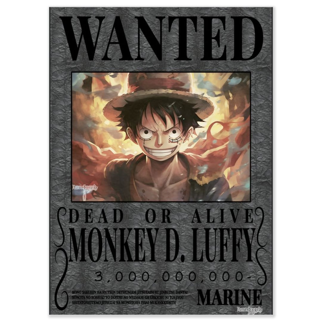 Monkey D Luffy One Piece Wanted Poster Op Multiverse Etsy Uk
