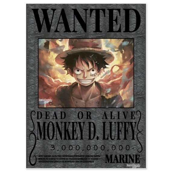 One Piece Monkey D Luffy Wanted Poster