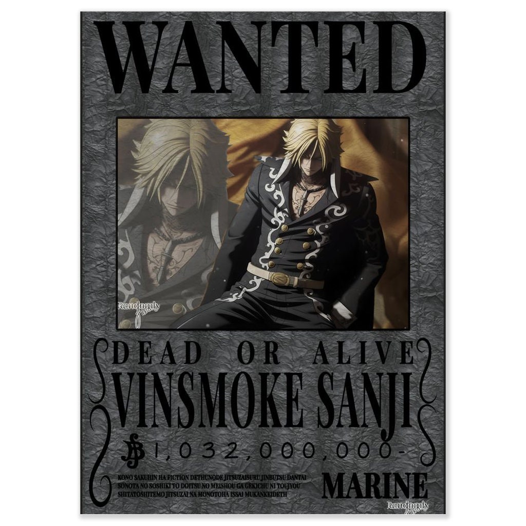 Sanji One Piece Bounty Wanted Poster Op Multiverse Rolled Posters