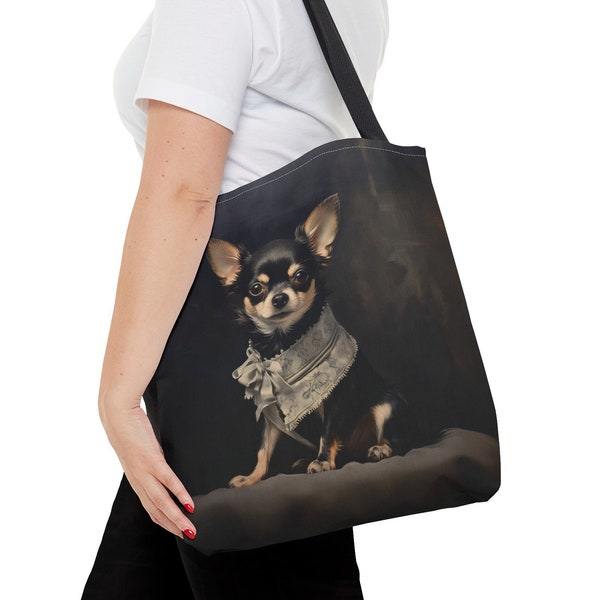 Pattern Print Chihuahua Leather Tote Bag main image 1
