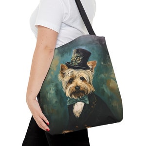 Yorkshire Terrier Gentleman Einkaufstasche - Schicke Yorkshire Fan Geschenk, elegante und stilvolle wiederverwendbare Einkaufstasche für alle Gelegenheiten, # MCM0243