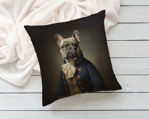 General Frenchie Decorative Pillow Traditional Military-inspired