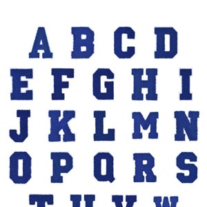 Royal Blau Varsity Alphabet Buchstaben Chenille Bügelbild