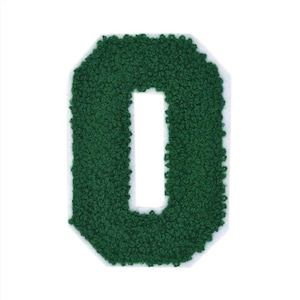 Green Varsity Number Letters Chenille Iron-on Patch