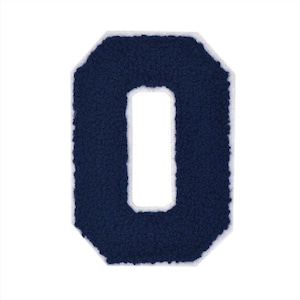 Navy Varsity Number Letters Chenille Iron-on Patch