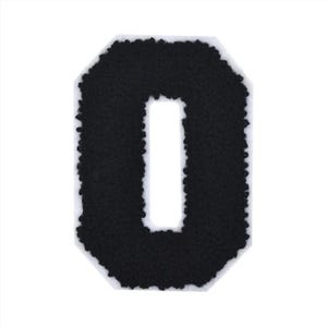 Black Varsity Number Letters Chenille Iron-on Patch