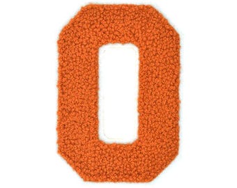 Orange Varsity Number Letters Chenille Iron-on Patch