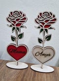 Mother's Day & Día de la Mujer Rose Gift – Laser Cut File SVG DXF LBRN2, Custom Engraved Flower, Glowforge Cricut CNC, Unique product logo