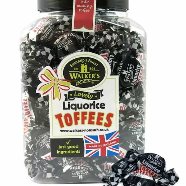 Walkers Nonsuch Lakritz Toffees Geschenk Glas 1.25kg