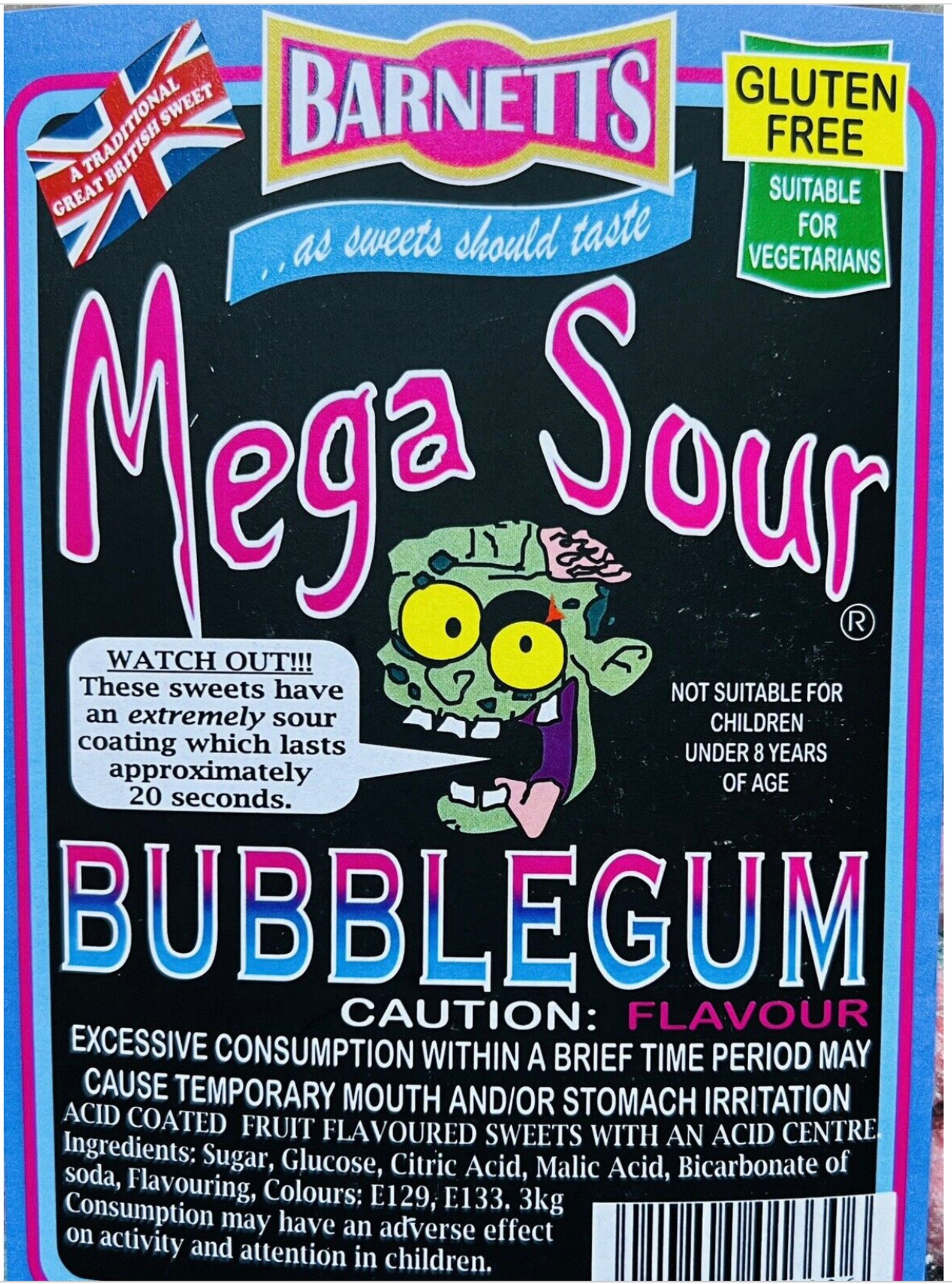 Mega Sour Bubblegum, Super Sour Sweets, Traditional Sweets SOUR Etsy