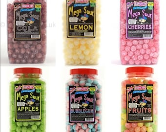 Mega Sour Sweets Barnetts Sour Fruits Candy Balls Mix Assortment Retro Sweet