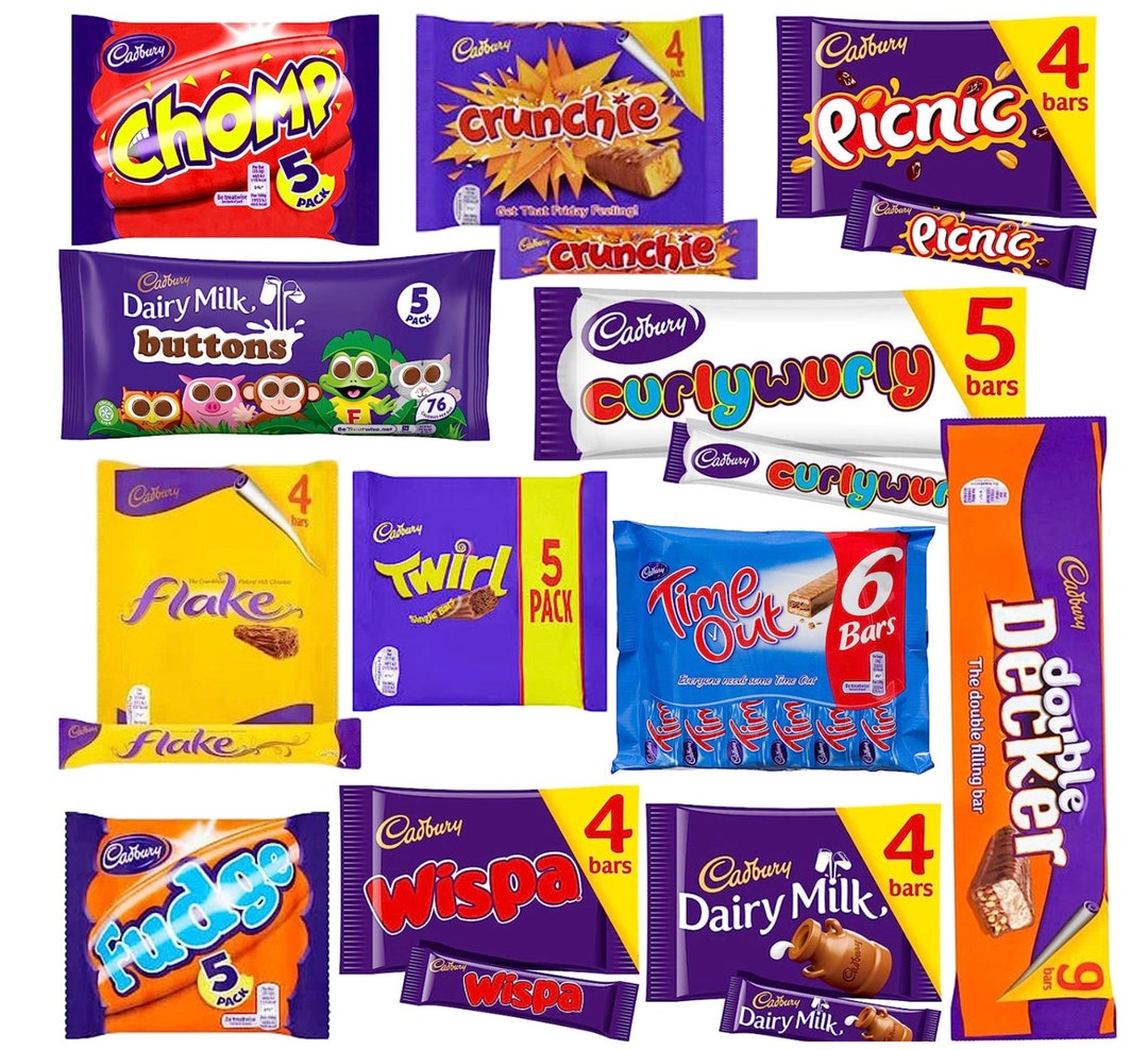 Cadbury Chocolate Box 60 Bars Bulk Chocolate Bars of Cadbury Favourites