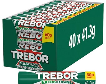 Trebor Mints Extra Strong Peppermint 40 x 41.3g Rolls
