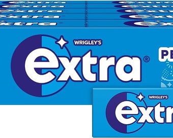 Wrigley’s Extra Sugar-free Chewing Gum Refreshing Peppermint Flavour Freshens Breath With Xylitol Oral Hygiene for Teeth & Gums 30x 10-Packs