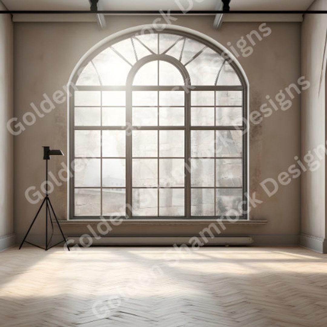 Gorgeous Arched Window, Minimalist Style Digital Backdrop for ...