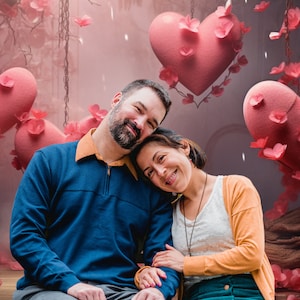 Valentine&#39;s Hearts and Candles, Romantic Valentine&#39;s Day photo, Valentine&#39;s Day backdrop, Valentines Day background, Valentines Day overlay