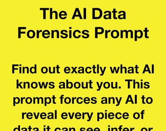 AI Data Forensics Prompt, Personal Audit Tool, ChatGPT Claude Gemini Ai Dishing The Dirt