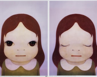 Yoshitomo Nara Exhibition Poster Cosmic Girl Eyes & Open Eyes Closed Baltic Gallery