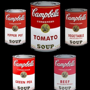 Campbells Soup Art Tomato Soup 5 Campbells Soup PNG Campbells  Beef Soup Pepper Pot Soup Green Pea Soup Tin Can Andy Warhol Vegetable Beef
