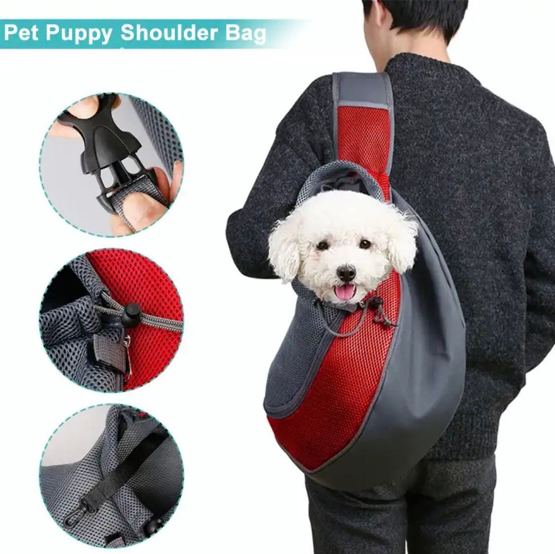Dog Shoulder Bag Dog Sling Bag Pet Puppy Carrier Dog Mesh Etsy