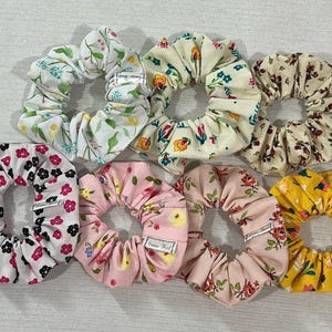 Floral Hair Scrunchies, Floral Hair Scrunchies, Assorted Floral Scrunchies, Scrunchie, Scrunchies, Hair Scrunchies, Hair Accessories