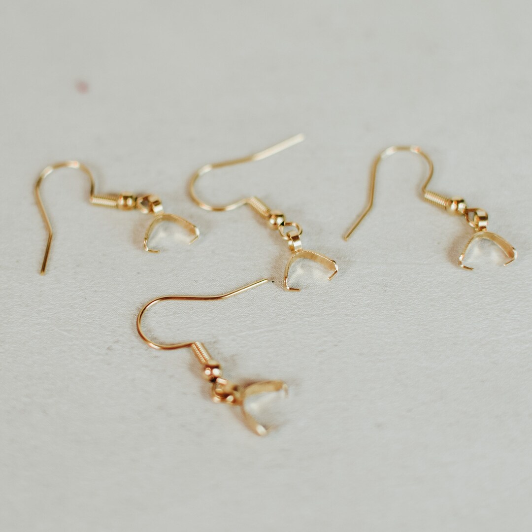 Gold Stainless Steel Pinch Bail Hooks, Pinch Bail Earwires, Ice Pick