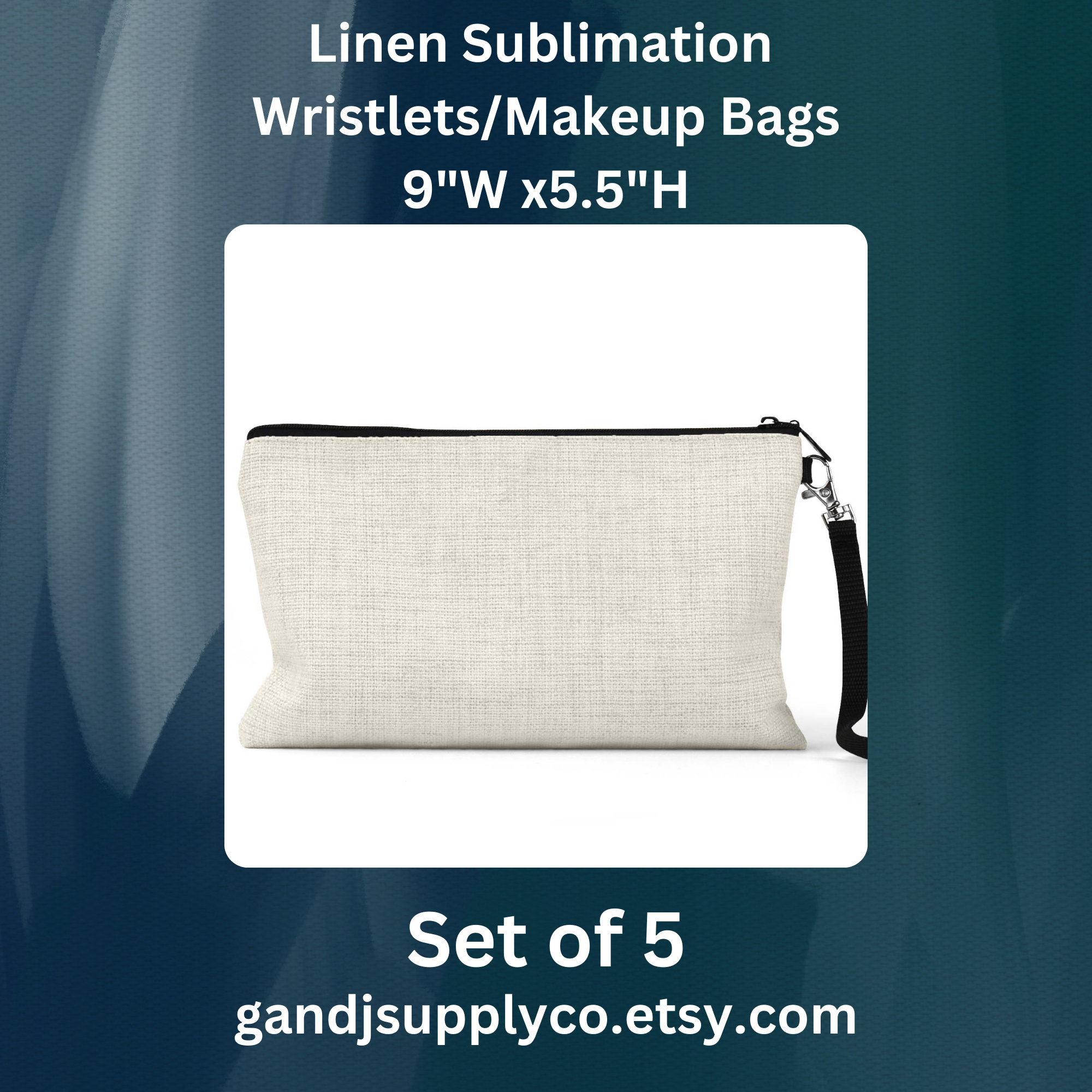 Blank makeup bags bulk 5 pack sale